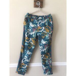 Tentree Womens Size Small Multicolor Leaf Print Pull On Pants Pockets Lightweigh